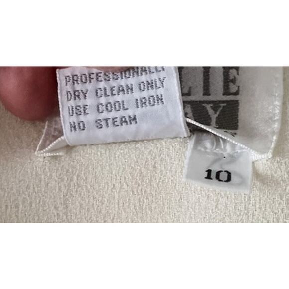 Vintage cream/ivory Sequin Lace Trim Evening Jacket Formal blazer size 10 medium - Picture 6 of 8